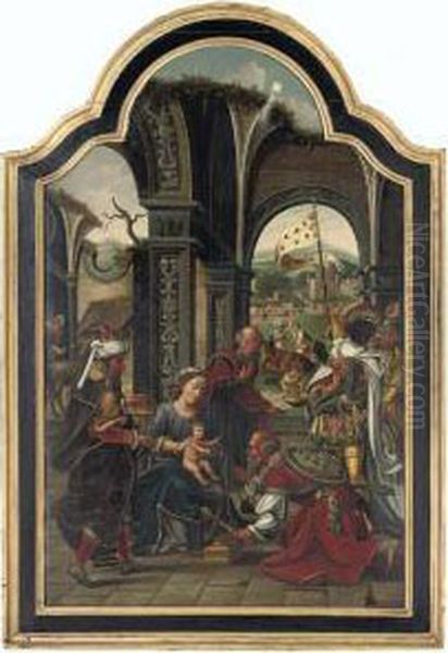 The Adoration Of The Magi Oil Painting by Jan van Dornicke