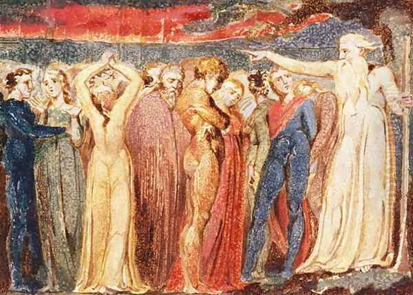 Joseph of Arimathea preaching to the inhabitants of Britain Oil Painting by William Blake