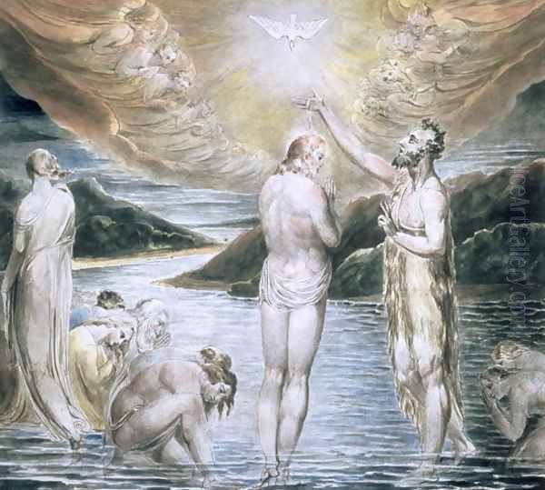 The Baptism of Christ Oil Painting by William Blake