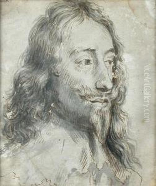 Portrait Of King Charles I Oil Painting by Floris Claesz Van Dijck