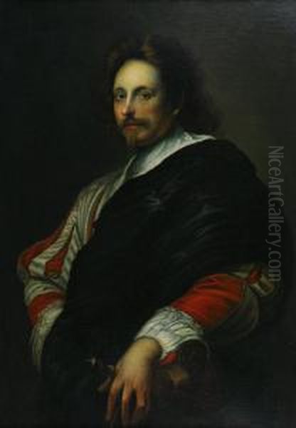 Portrait Of A Gentleman, Seated Oil Painting by Floris Claesz Van Dijck