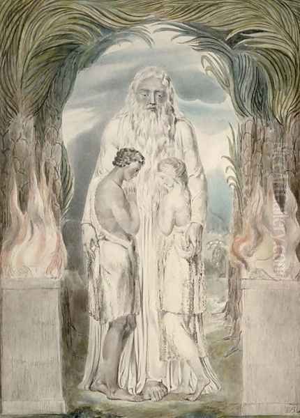 The Angel of the Divine Presence Oil Painting by William Blake