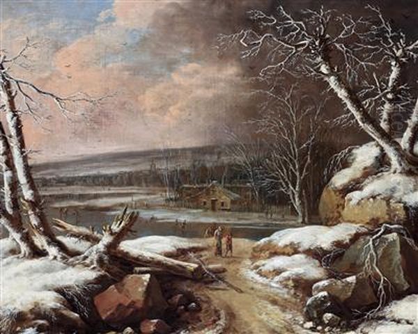 Winter Landscape Oil Painting by Gerard Van Edema