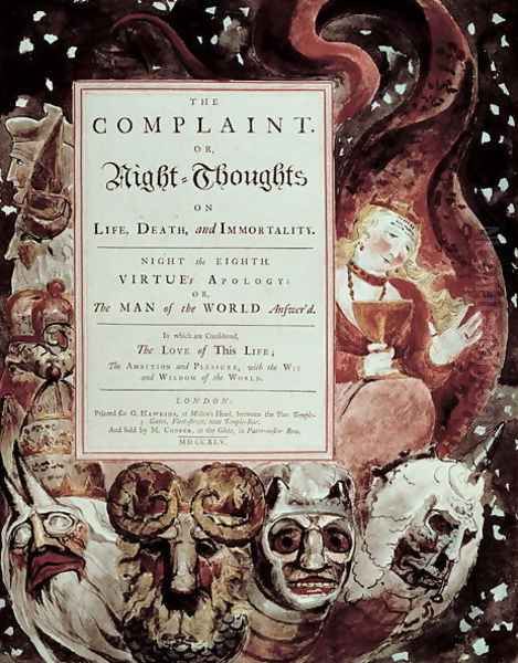 Title Page, Night IV, from Young's Night Thoughts Oil Painting by William Blake