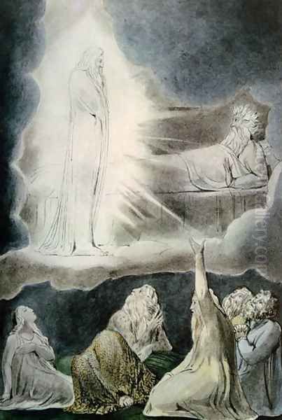 The Vision of Eliphaz, 1825 Oil Painting by William Blake