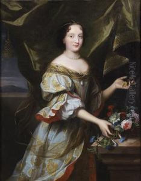 Portrait Presume D'hortense Mancini Oil Painting by Justus van Egmont