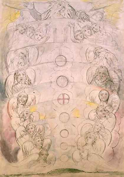 The Deity from Whom Proceed the nine Spheres Oil Painting by William Blake