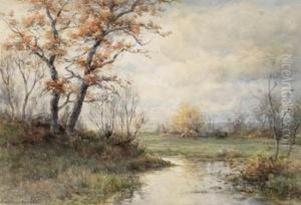 Fall Landscape Oil Painting by Hendrik D. Kruseman Van Elten