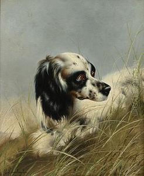 Jachthond Oil Painting by Piet Van Engelen