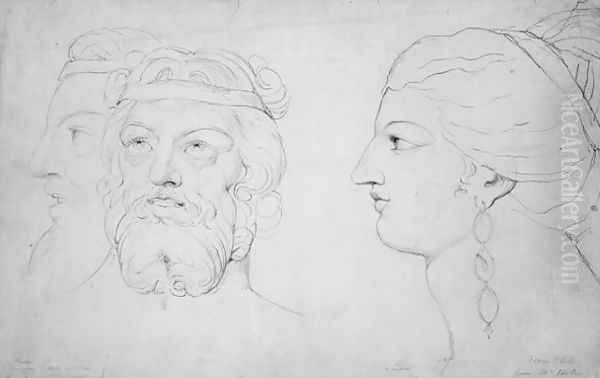 Pindar and Lais, 1820 Oil Painting by William Blake