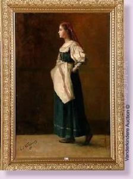 La Jeune Italienne Oil Painting by Edouard Van Esbroeck