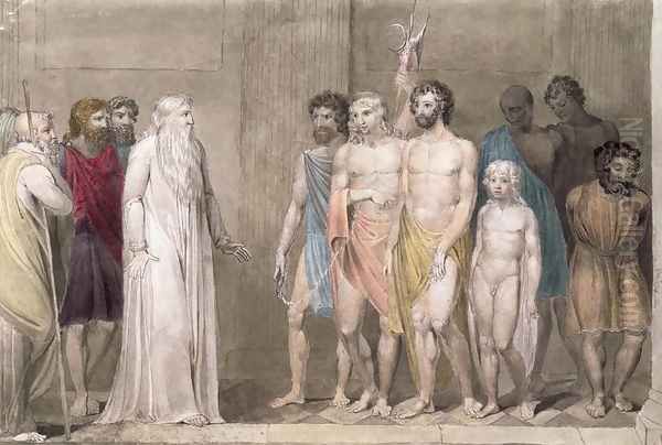 St. Gregory and the British Captives Oil Painting by William Blake