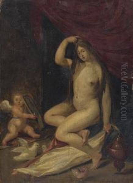 La Toilette De Venus Oil Painting by Caesar Boetius Van Everdingen