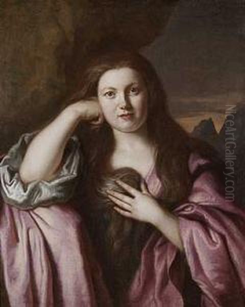 Retrato De Joven Dama Oil Painting by Caesar Boetius Van Everdingen