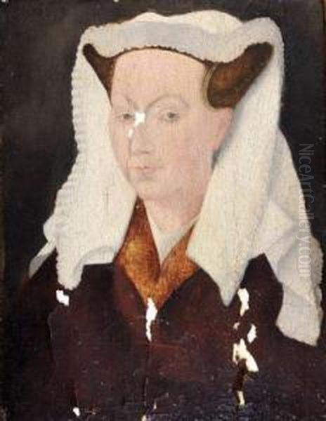 Portrait De Margareth Van Eyck, Femme De Jan Van Eyck Oil Painting by Jan Van Eyck