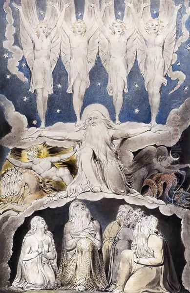 The Book of Job: When the Morning Stars Sang Together Oil Painting by William Blake