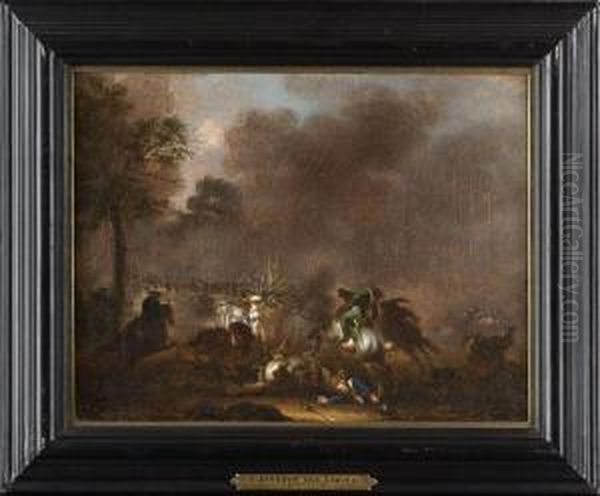 Battle Scenes Oil Painting by Alexander Van Gaelen