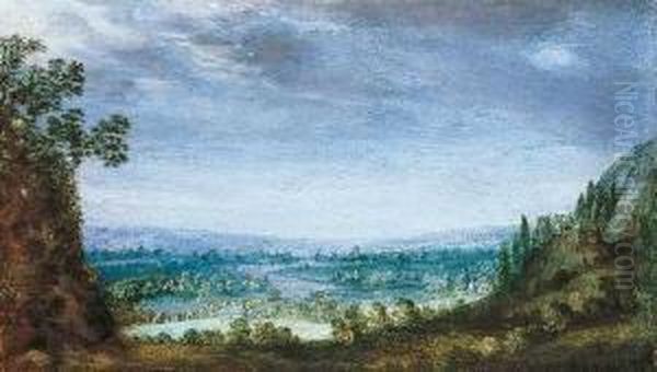 Weite Landschaft. Oil Painting by Jacob van Geel