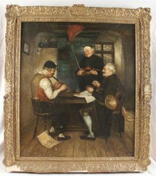 Three Musicians Oil Painting by Lucia Mathilde Van Gelder