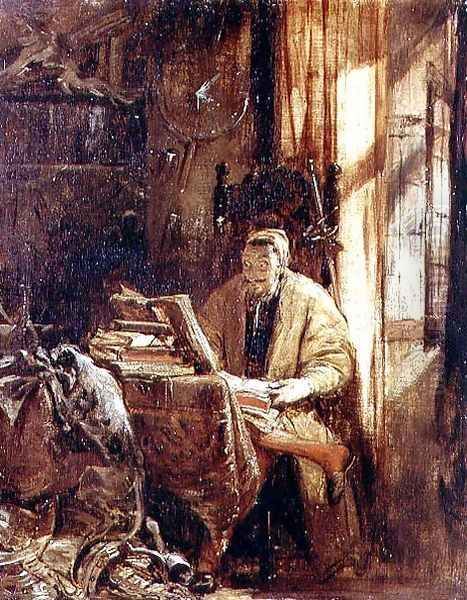 Don Quixote in his Study Oil Painting by Richard Parkes Bonington