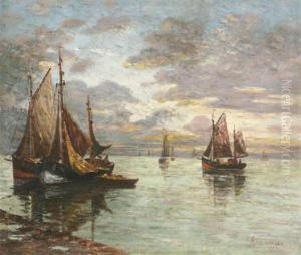 Marine Oil Painting by Franz Van Genesen