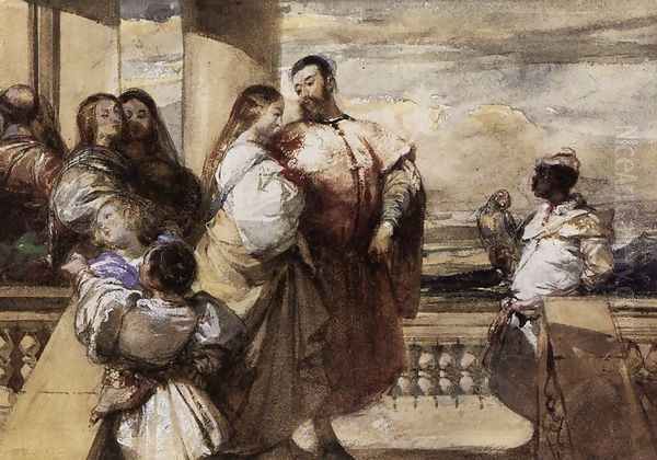 A Venetian Scene 1828 Oil Painting by Richard Parkes Bonington