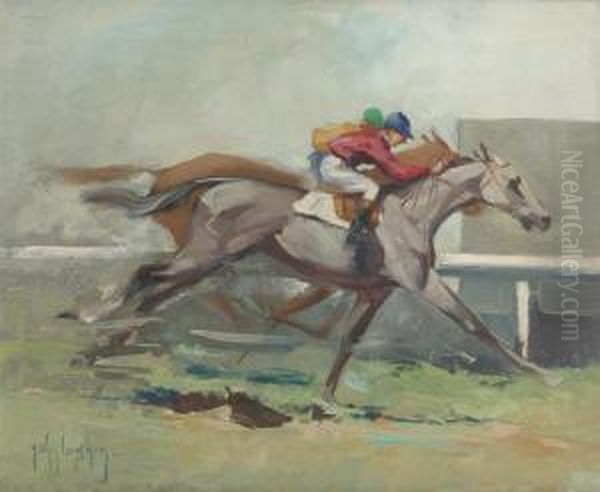 Triple Galop Oil Painting by Gerrit Van Giessen