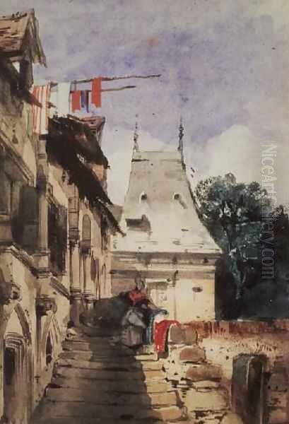 Abbey of St.Armand, Rouen Oil Painting by Richard Parkes Bonington