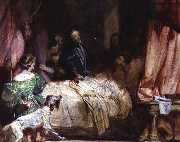 Charles V visits Francis I after the Battle of Pavia c.1827 Oil Painting by Richard Parkes Bonington