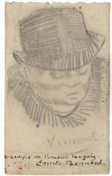 Tete D'homme Au Chapeau Oil Painting by Vincent Van Gogh