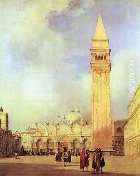 Piazza San Marco Venice Oil Painting by Richard Parkes Bonington