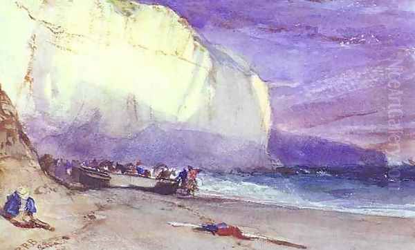 The Undercliff Oil Painting by Richard Parkes Bonington