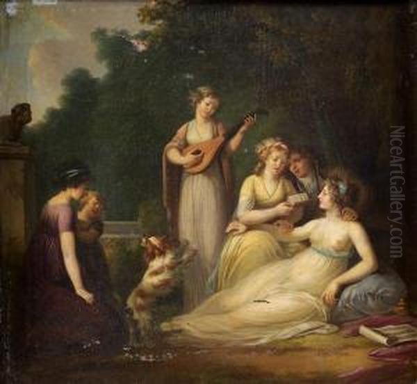 Le Concert Dans Un Parc Oil Painting by Henri Nicolas Van Gorp