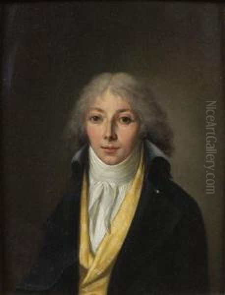 Portrait De Jeune Homme Au Gilet Jaune by Henri Nicolas Van Gorp