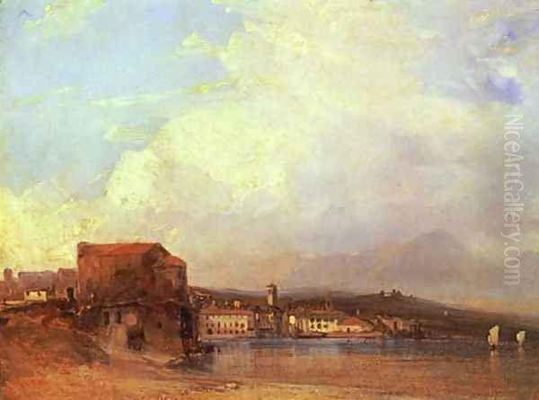 Lake Lugano Oil Painting by Richard Parkes Bonington