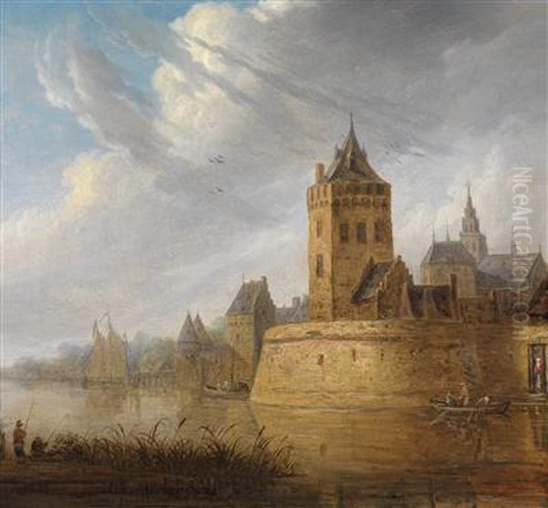 A View Of The Valkhof Near Nijmegen Oil Painting by Jan van Goyen