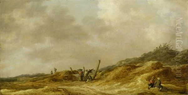 Dune Landscape Oil Painting by Jan van Goyen