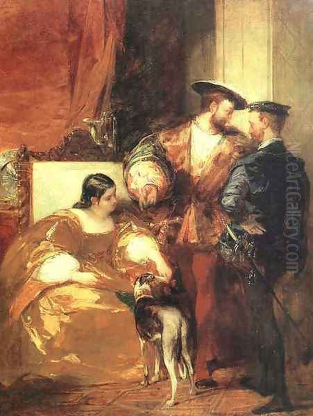 Francis I And The Duchess Of Etampes Oil Painting by Richard Parkes Bonington