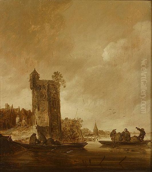 Les Pecheurs A Leur Retour Oil Painting by Jan van Goyen