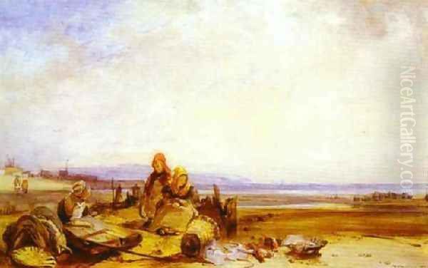 Beach In Normandy Oil Painting by Richard Parkes Bonington