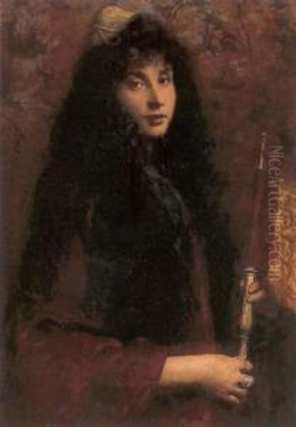 A Jewish Youth Oil Painting by Cecil van Haanen