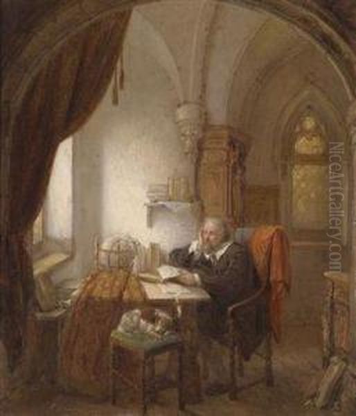 The Scholar Oil Painting by George Harvey