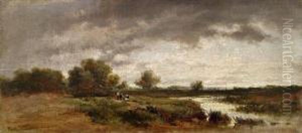 Landschaft Oil Painting by Remigius Adriannus van Haanen