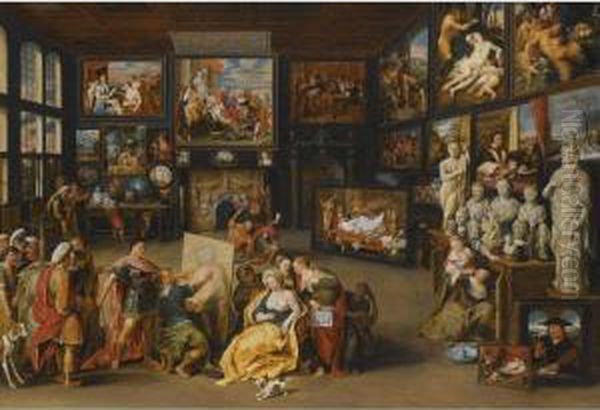 Alexander The Great Visiting The Studio Of Apelles Oil Painting by Willem van Haecht