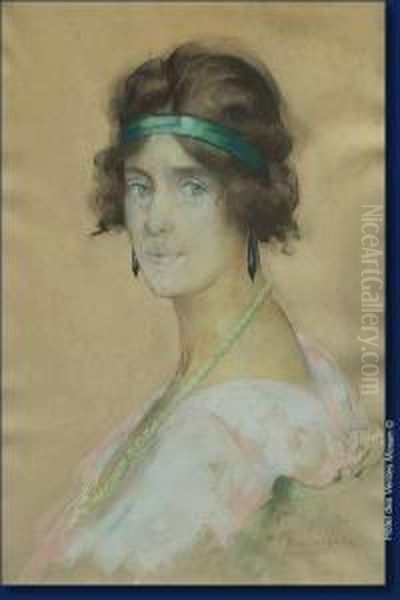 Portrait De Femme Oil Painting by Henri Van Haelen