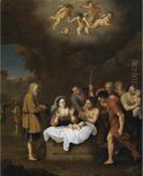 The Nativity Oil Painting by Jan van Haensbergen