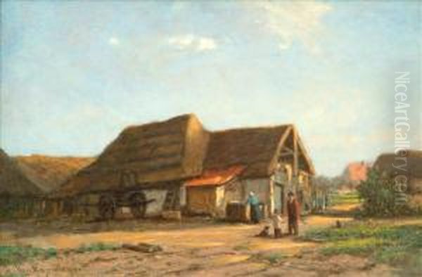 The Farmstead Oil Painting by H. Van Hagendoren