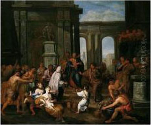 The Sacrifice At Lystra Oil Painting by Jacob Van Hal