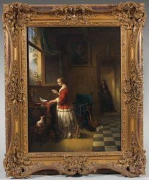 La Lecture De La Lettre Oil Painting by Alexis van Hamme