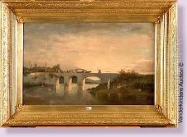 Pont Anime En Afrique Du Nord Oil Painting by Antoine Van Hammee